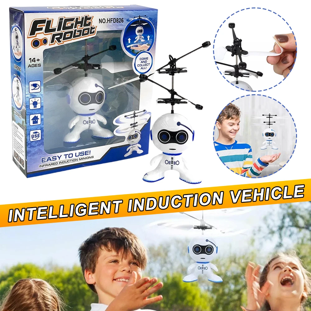 전기 RC 비행기 적외선 유도 USB 충전 플라스틱 미니 플라이 로봇 전자 항공기 서스펜션 장난감 아이 크리스마스 선물