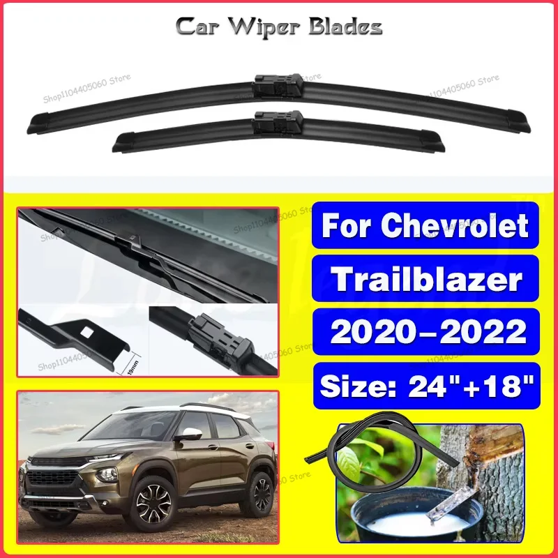 

2pcs For Chevrolet Trailblazer 2020 2021 2022 Front Wiper Blades Window Windshield Windscreen Brushes Car Accessories 24"+18"