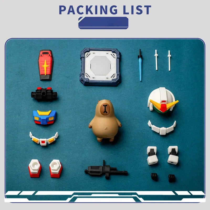 New Capybara Action Figure Mecha Style with Magnetic Decorativ Capibara Figurine 3D Printing Collection Statue Toys Gift