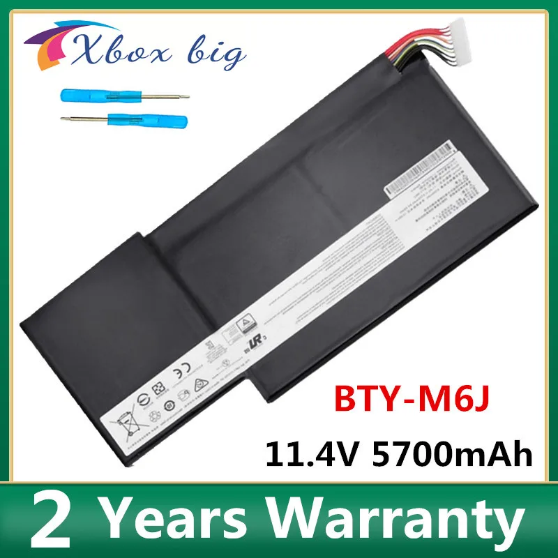 New BTY-M6J Laptop Battery For MSI GS63VR BS73VR GS63 6ER GS73 6RF MS17B1 MS16H2 MS16K2 7RF 11.4V 5700mAh