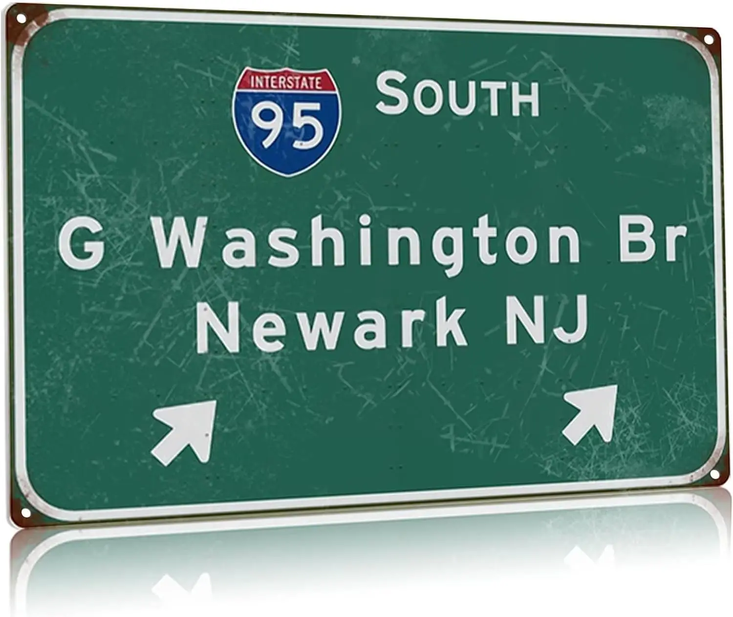 Metal Tin Sign G Washington Br Newark Nj Intercontinental 95 Direction Signs Highway Signs Airport Street Bar Cafe Wall Dec sign