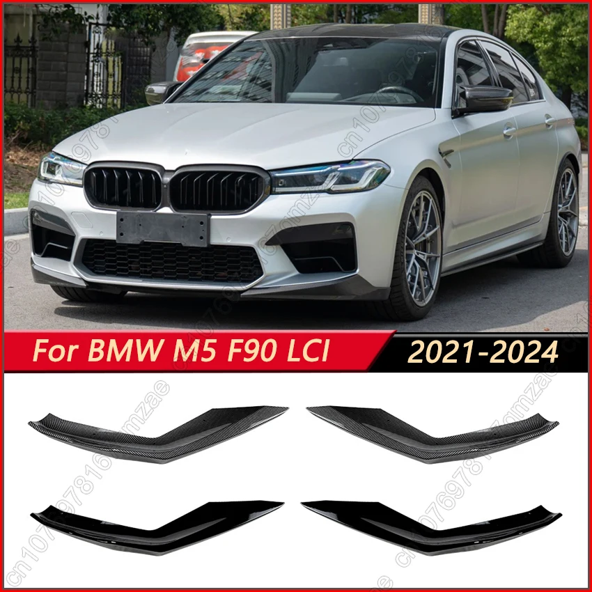 

Глянцевый черный автомобильный передний бампер, полоса для губ, диффузор, сплиттер, защита от царапин для BMW 5 серии M5 F90 LCI 2021 2022 2023 2024 комплекты