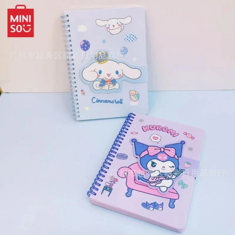 Sanrio Original Kawaii Hello Kitty Kuromi My Melody A5 Magnetic Buckle Student Diary Book Anime Cartoons 80 Page Coil Notebook