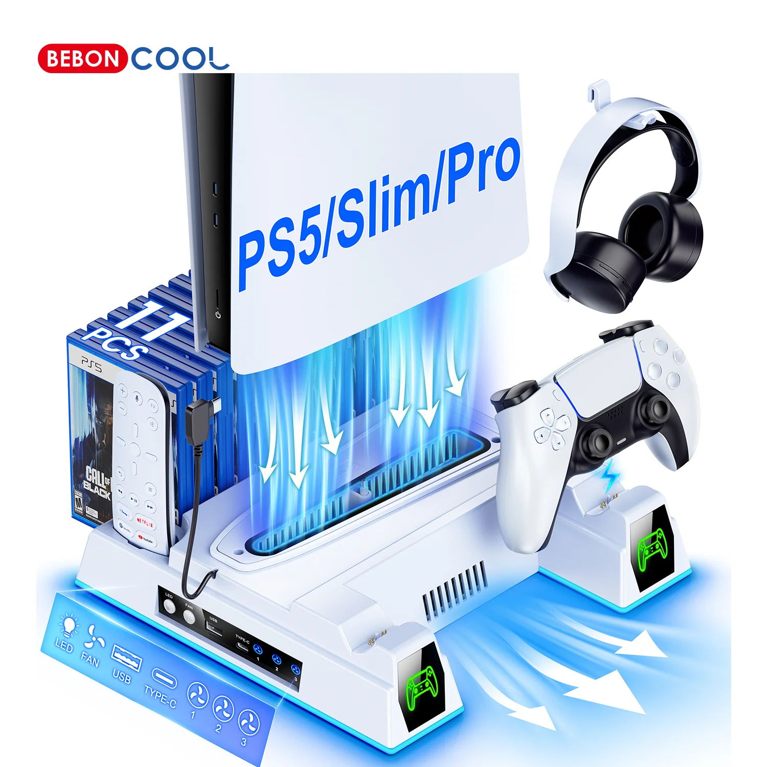 #11 Trending PS5 Vertical Stand With Fan Right Now