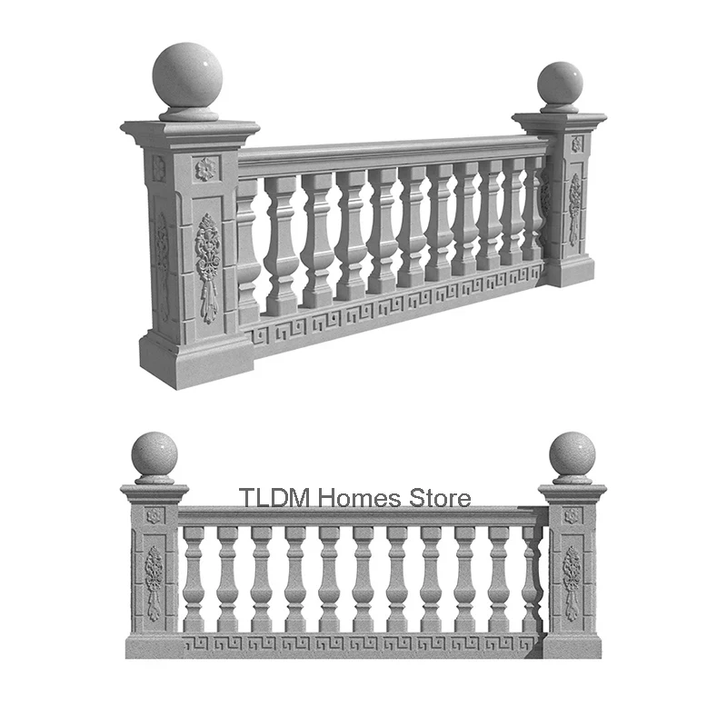 Thickened PP Roman Column Mold for Home Balcony Cast-in-place Square Cement Column Railing Mold Villa Garden Building Fencing