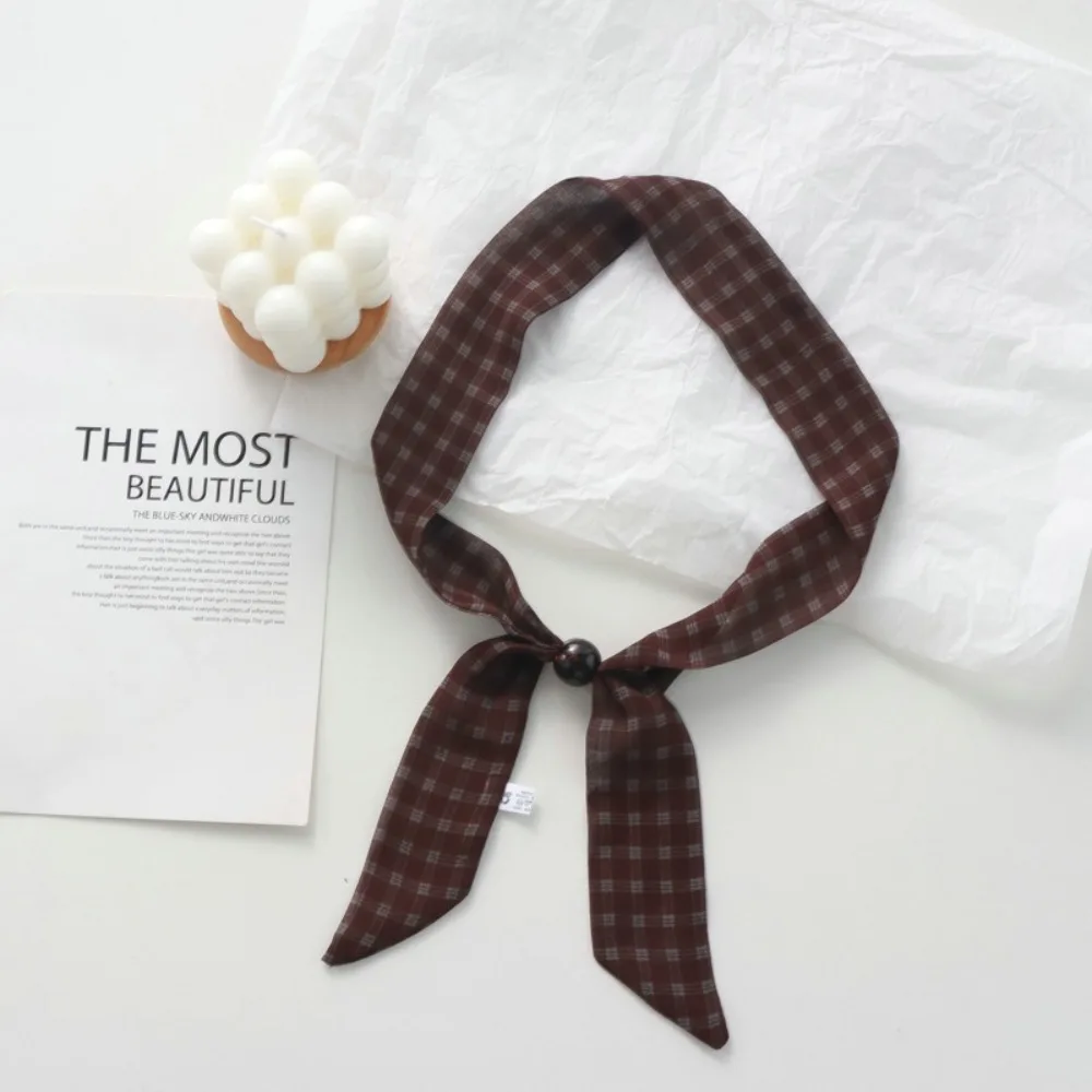 

Fashion Printed Flowers Floral Silk Scarf Luxury Long Neck Strap Versatile Polyester Hair Band