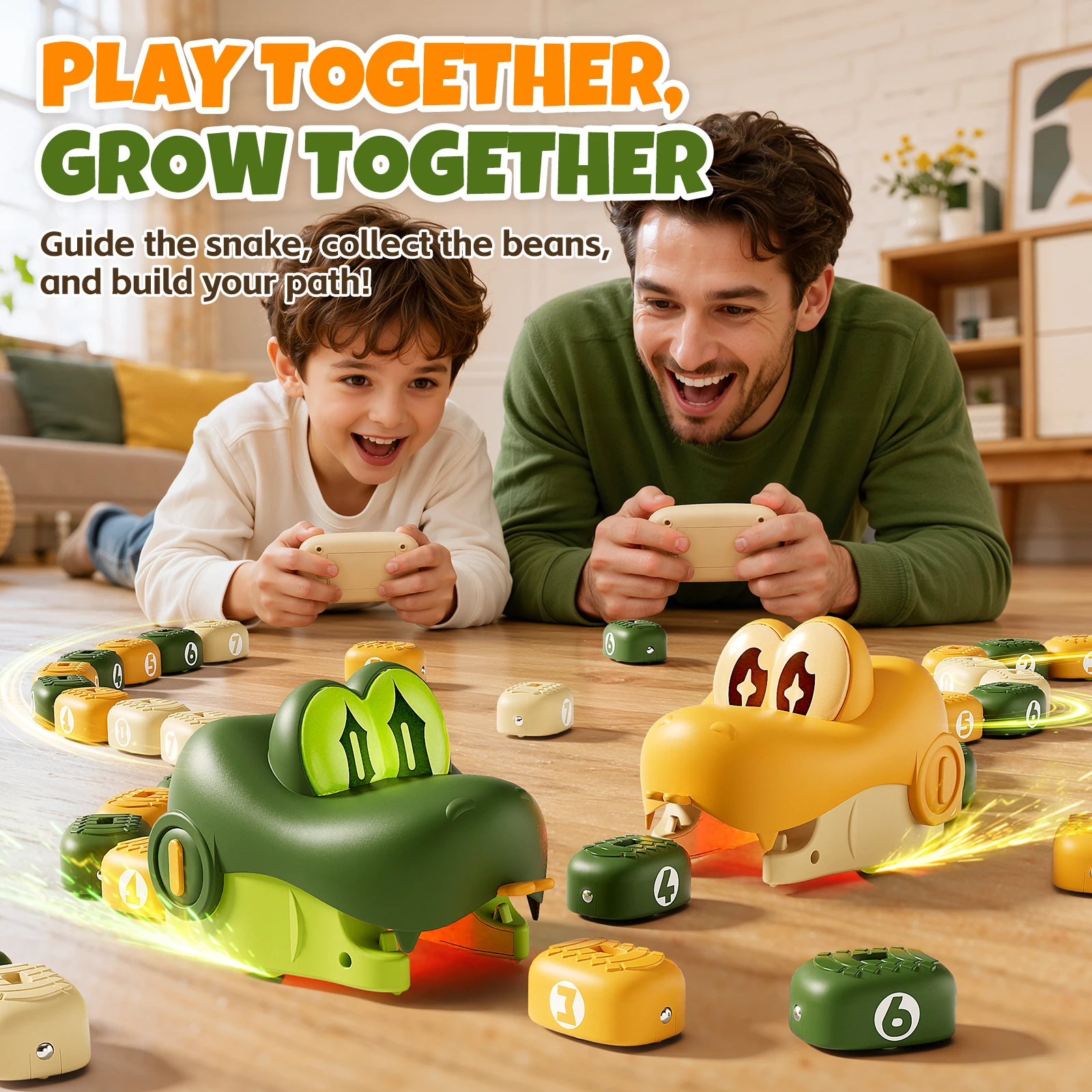 Remote Control Toy Snake Game Magnetic Car Intelligent Battle Children's Gift Educational Playing Game Snakes