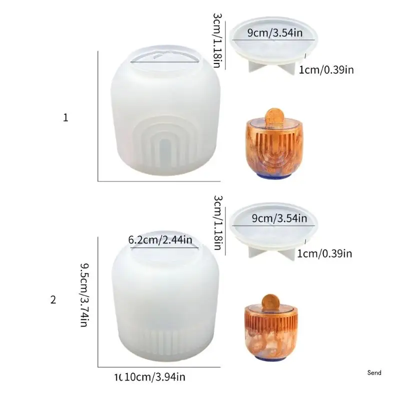 Striped Storage Jar Mould Jewelry Box Moulds Resin Mold Storage Container Molds