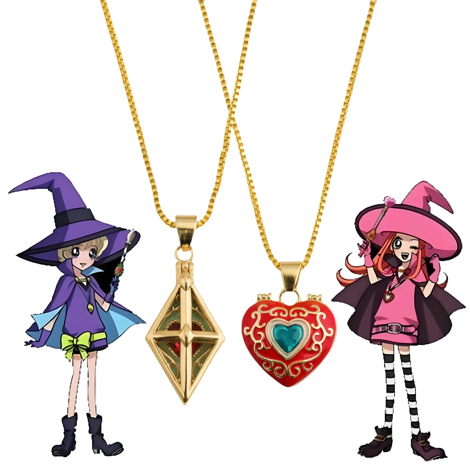 Anime Witch's Test Pendant Necklace Heart Shaped Chocolate Style Cute And Delicate Simple And Versatile Accessory