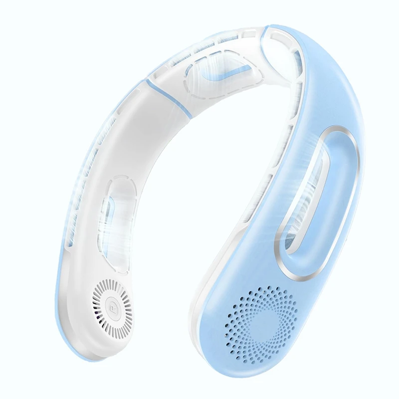 Ventola AD-collo, ventole da collo senza lama a mani libere ricaricabile portatile, ventola da collo con raffreddamento a 360 °, per viaggi, all'aperto