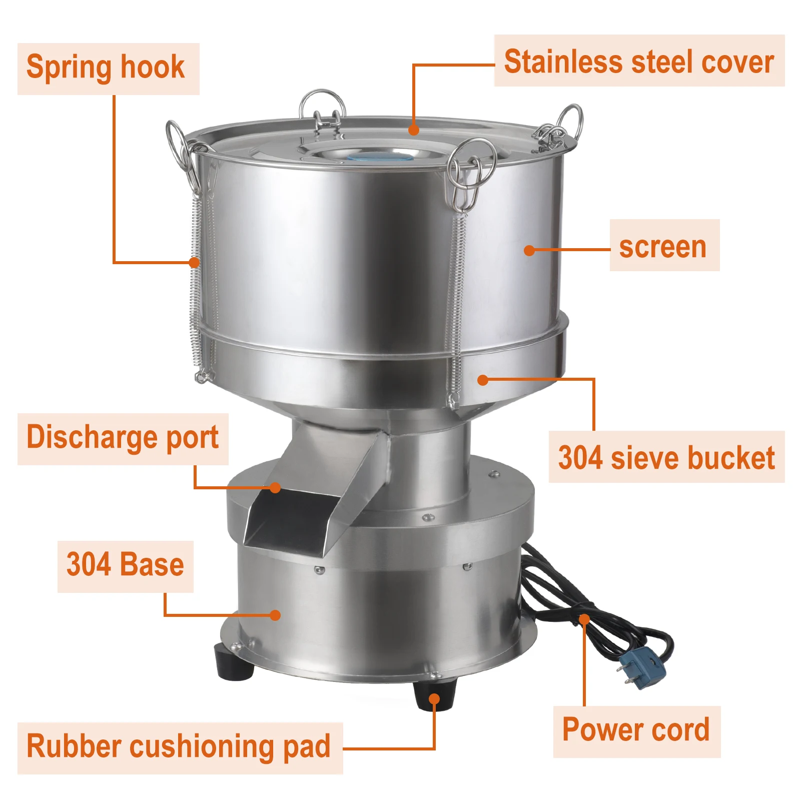 30cm Food sieve machine electric screen,electric shock sieve electrostatic spraying powder screening machine vibrating screen