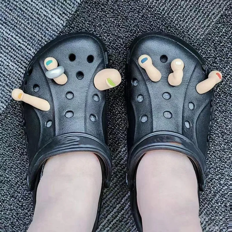 3D Toe Charms Set For Crocs Clogs Bubble Slides Sandals, 7Pcs Funny Shoe Charms Decoration Set Kit For Kids And Adults