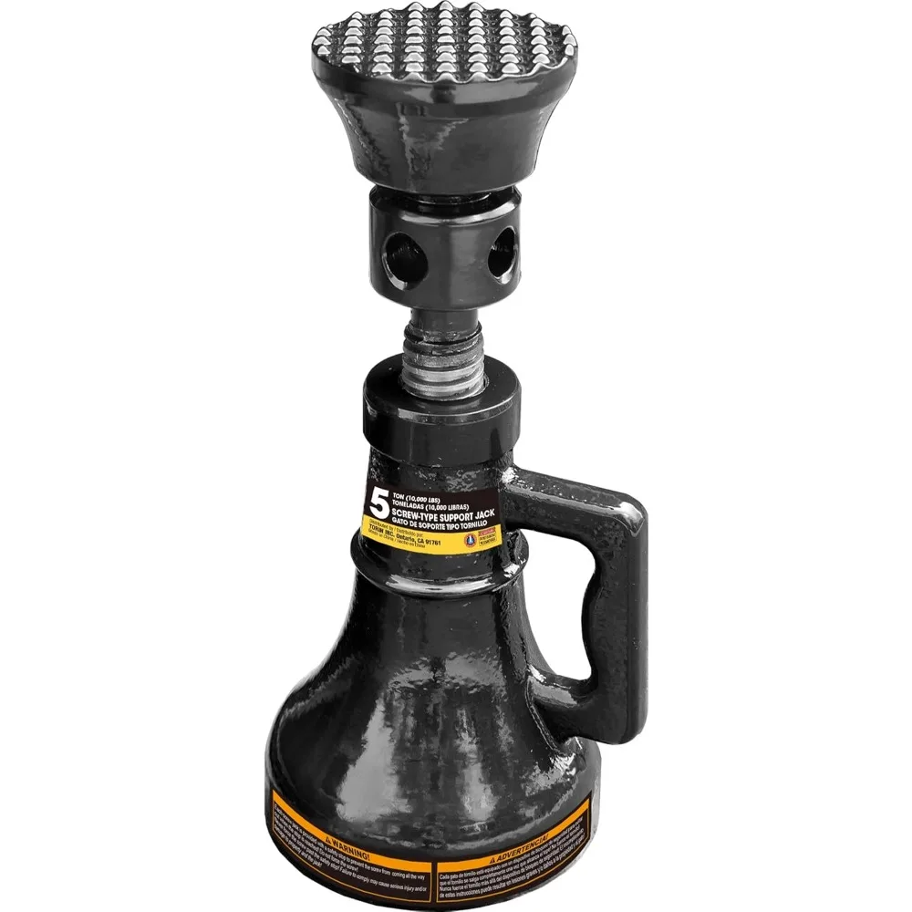 5トンのプロ用スクリュー式ジャッキ、車のサポート、住宅建設、橋梁の安定化用、黒色