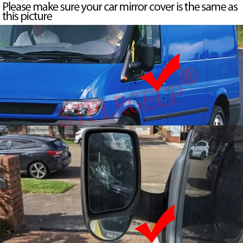Für Ford Transit MK6 MK7 2000-2014, linke oder rechte Türseite, klare Spiegelgläser ohne Heizung, Ersatz-Rückspiegel. – Detail 2