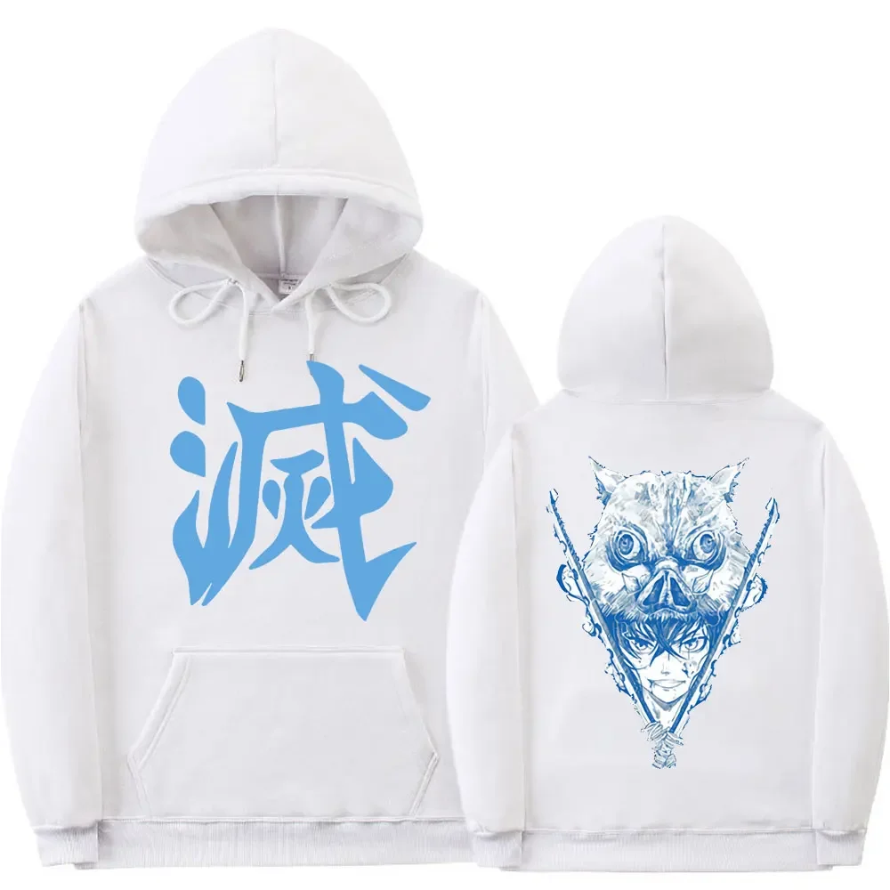 Japan Anime Demon Slayer Korte Mouw Hoodie Man Streetwear Men Women Casual Sweatshirt Mens New Funny Hashibira Inosuke Hoodies