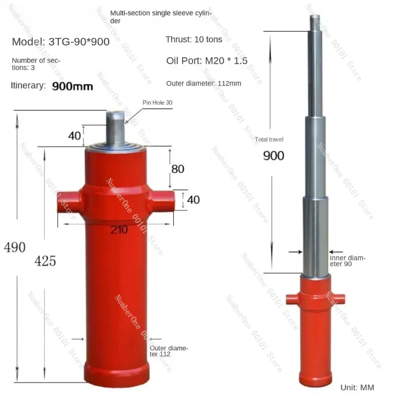 Multi Stage Telescopic Hydraulic Cylinder Heavy Duty for Dump Truck Agricultural Tipper Trailer Lift Hoist