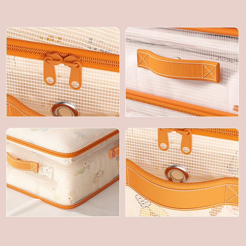 *Clear Clothes Storage Bag, Plastic Blanket Storage Bag With Zipper, Foldable Closet Organizer, Moving Bags For Blanket, Bedding