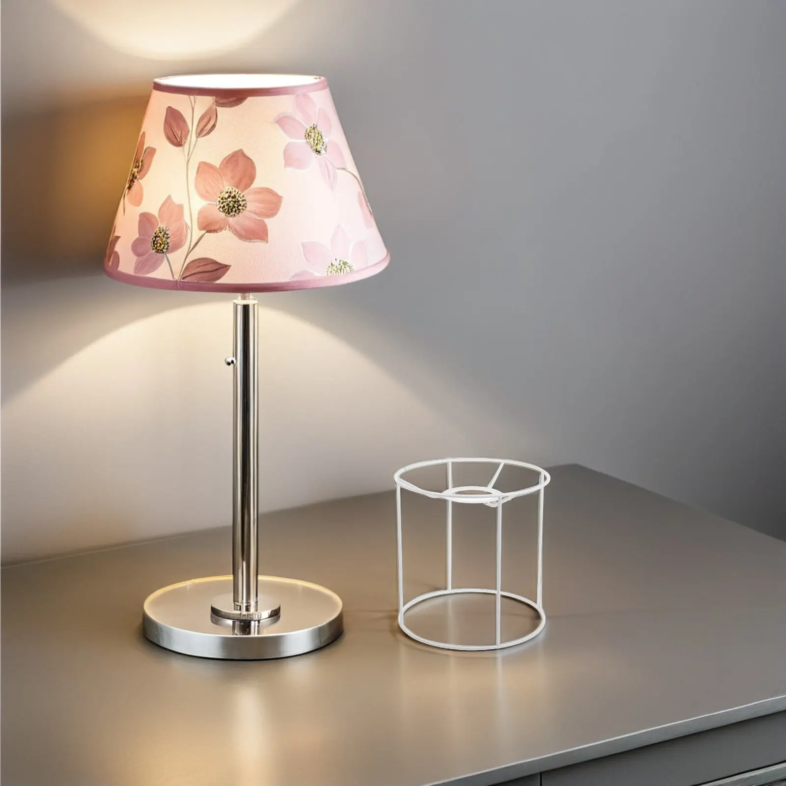 Metal Lampshade Frame E27 Iron Wire Lamp Shade Cage Bracket for DIY Pendant Table Desk Ceiling Light 18x18x18cm Rustic Wire