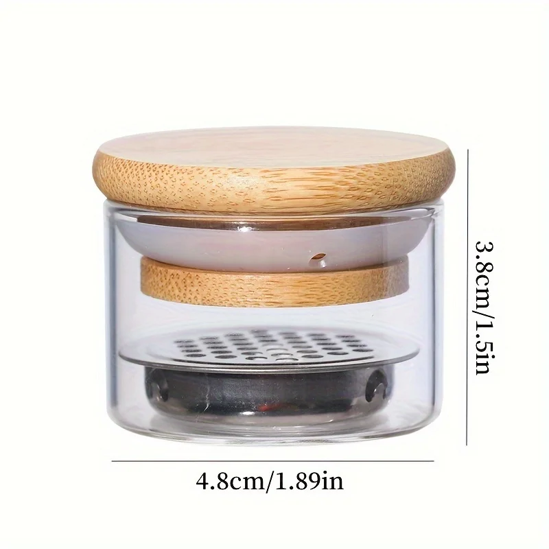 1pc Glass Nail Glitter Brush Cup with Lid, Stainless Steel Mesh Filter Layer for Gel Brush Cleaning, Multi-Functional