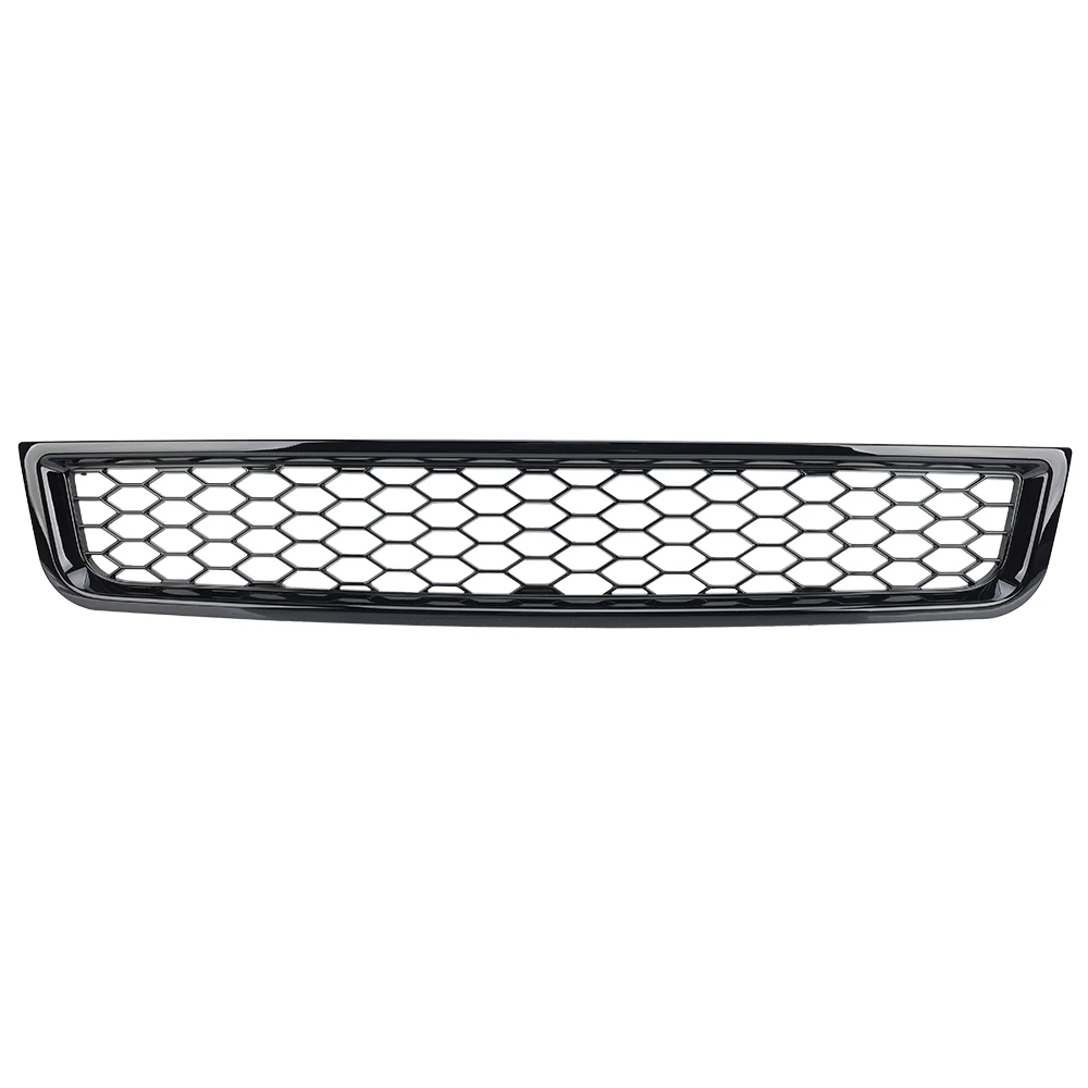 3 قطعة المصد الأمامي السفلي شواء + شبكة مصابيح الضباب لأودي A4 B6 2001-2005 ABS لمعان أسود استبدال أجزاء شبكة العسل #5