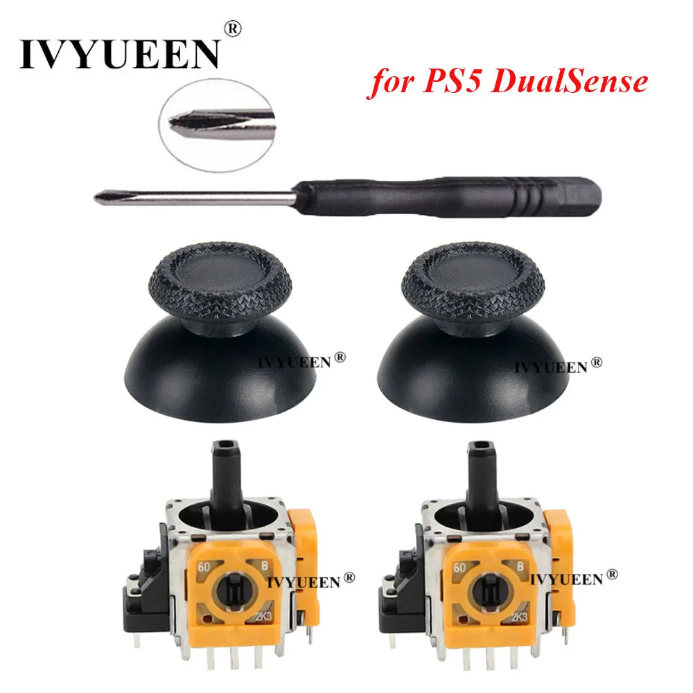 IVYUEEN 3D Analog Joystick Sensor Module Potentiometer Thumb Stick for Sony PlayStation 5 PS5 DualSense Controller Repair Parts