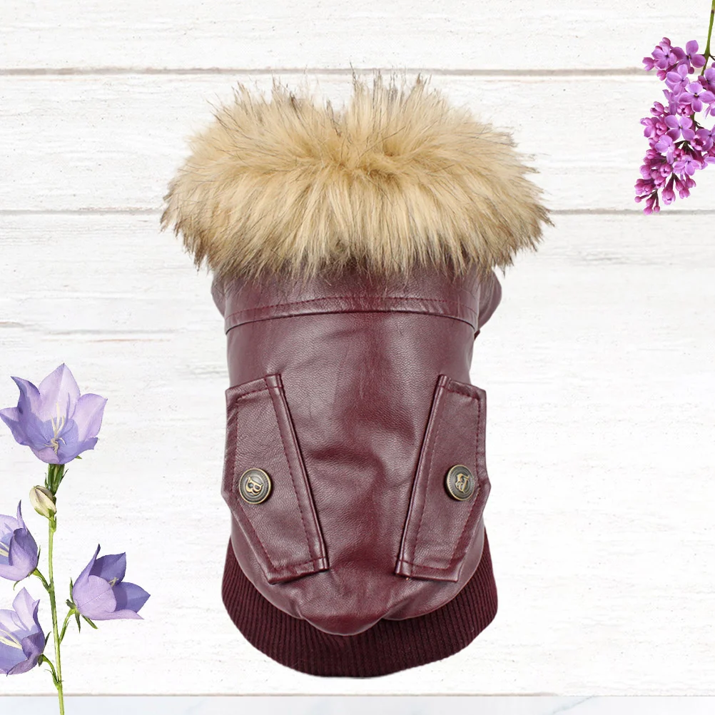 

Durable Long-Lasting Pet PU Coat for Special Occasions and Photo Taking Xl Pet PU Coat Dog Collar Clothes