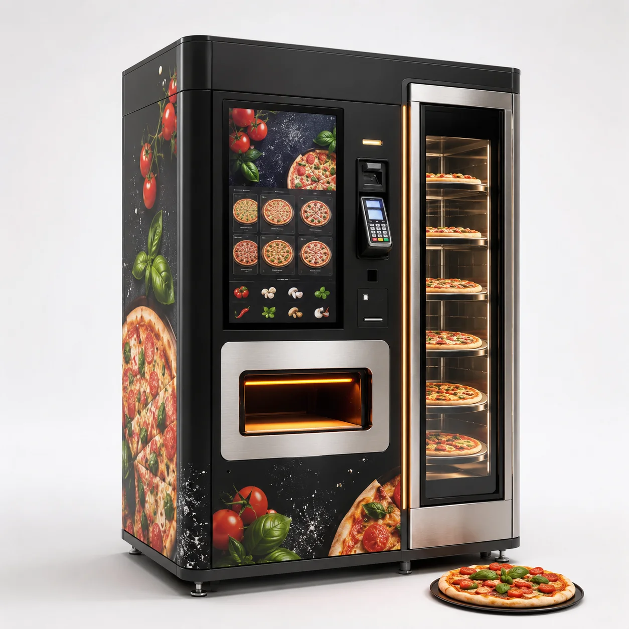 Fully Automatic Fresh Hot Pizza Machine for Pizzas Up to 10 Inch or 12 Inch Commercial Self Service Vending Kiosk