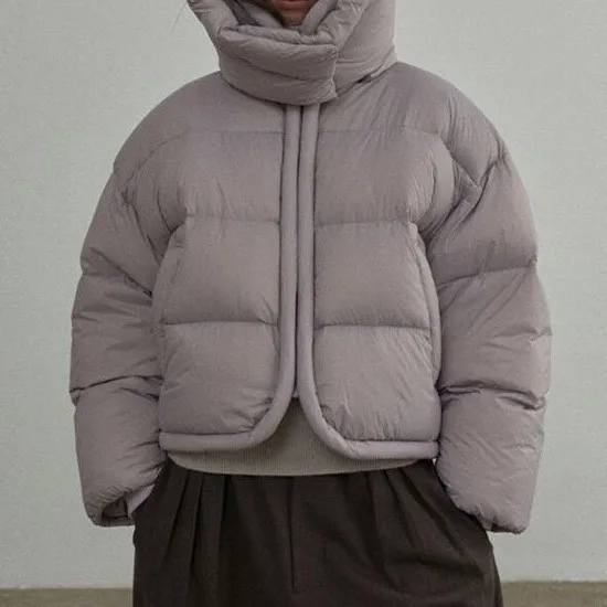 

Korean Style Cotton Padded Hooded Cropped Coat 2025 Winter Warm Fashionable Versatile Puffer Jacket Casual Thick Jacket