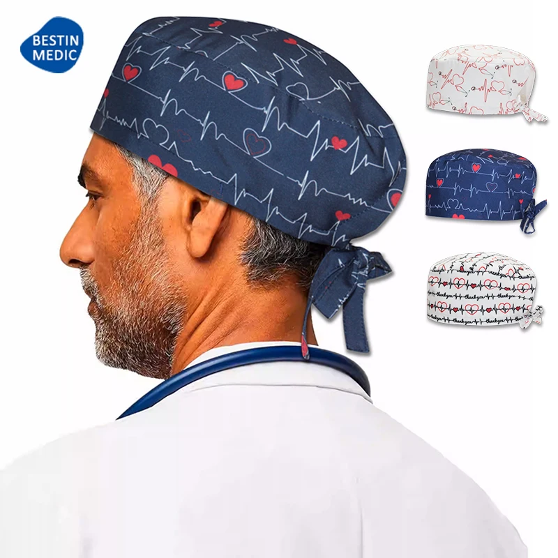 Gorros de trabajo de enfermería para hombre y mujer, gorro exfoliante TOOTH, gorros estéticos para clínica F1170, nuevo patrón, 2026