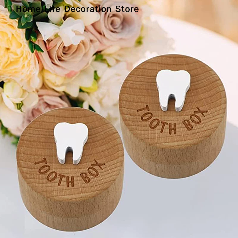 Wooden Baby Tooth Storage Box Kids Teeth Wood Box Organizer Commemorative Box Chirldren Collecting Umbilical Cord Storage Box