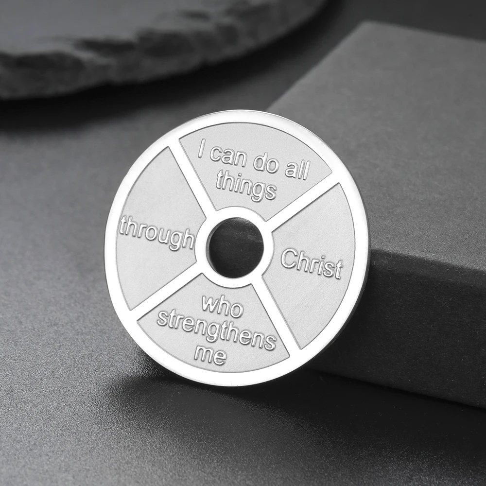 Dawapara Shields of Strength Pendant for Necklace Charm for Jewelry Making Bible Verse Amulet Stainless Steel Accessories