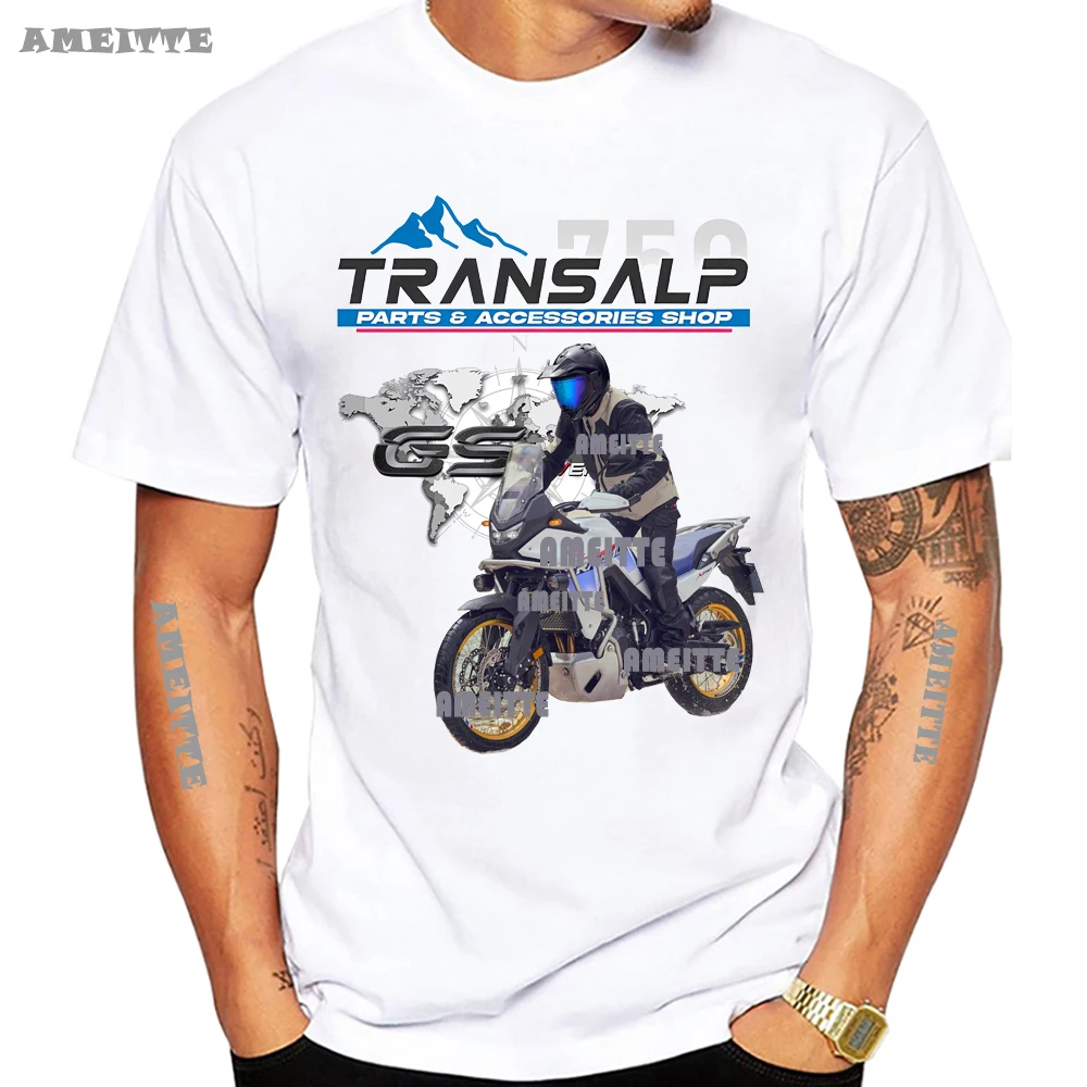 2025 New Transalp XL750 Motorcycle Mountain Riding T-Shirt Men Short Sleeve Cool Boy Casual Tops Japan Moto Sport Legend Tees