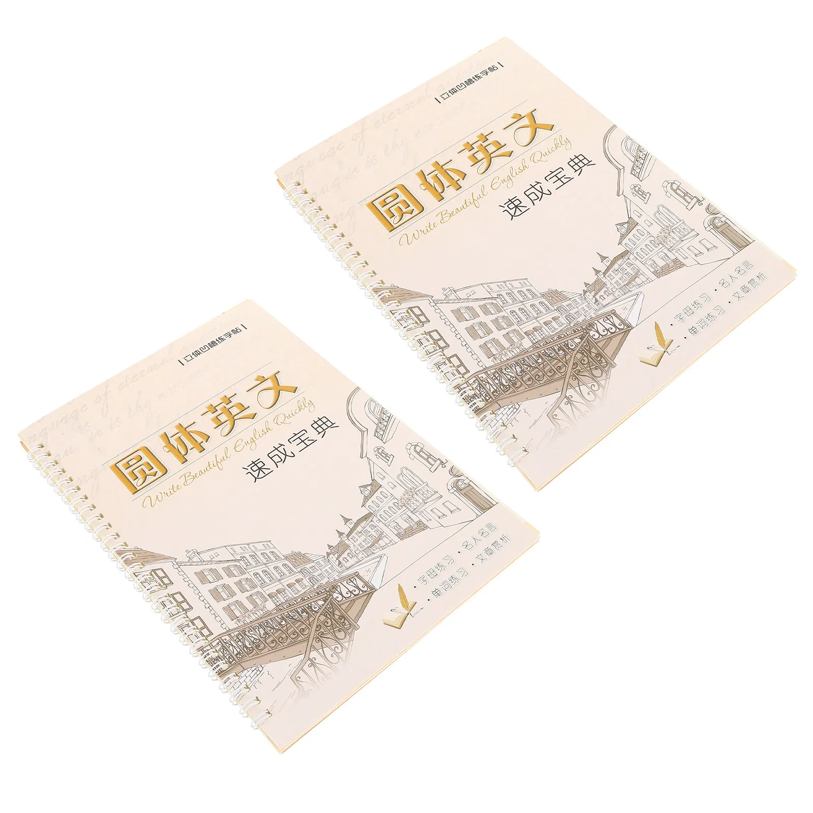 

Набор из 2 тетрадей для отработки английского шрифта: каллиграфия курсивом в стиле Copperplate для начинающих и взрослых, для плавного письма