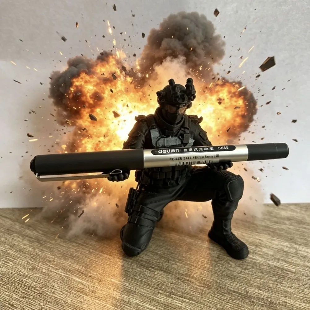 Creative 3D Printing Soldier Pen Holder 3D Printing Mercenary Pencil Storage Rack Desktop Decoration Police Stationery Ornament