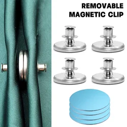Curtain Magnetic Button Curtain Clip Nail Free Detachable Drapery Magnetic Holder Buckle to Hold Curtains Closed multi-function