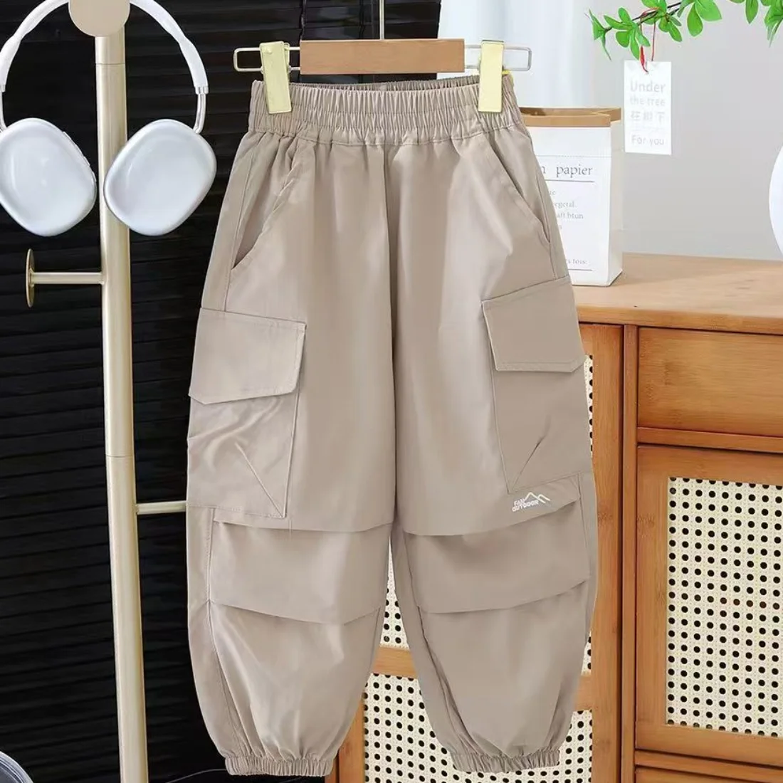 Summer And Autumn Boys' Quick Drying Work Pants Middle-aged And Large Children's Handsome And Fashionable Versatile Casual Pants