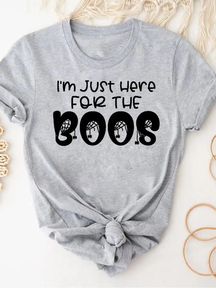 Camiseta con estampado de calavera para mujer, ropa de Acción de Gracias con estampado de Halloween, tendencia divertida de los años 90, otoño