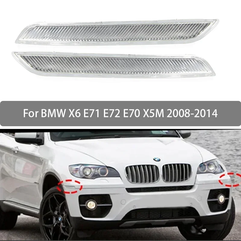 Fender Reflective Strips For BMW X6 E71 E72 2008 2009 2010 2011-2014 E70 X5M Turn Signal Side Marker 63147187087 63147187088