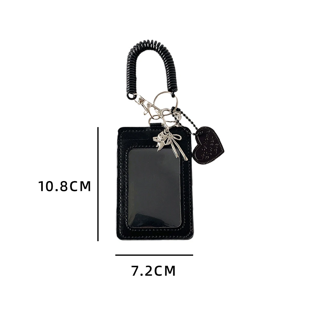 INS Fashion Korean Black Heart 3In Bag Pendant Card Holder Cute Girl Idol Photo Storage Card Holder Student Bus Card Meal Card