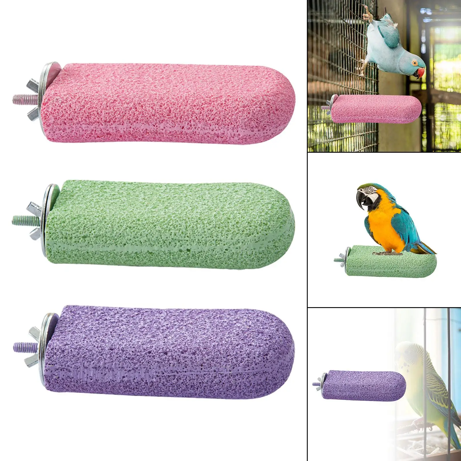 Parrot Perch Platform Grinding Stick Paw Grinding Stick Bird Stand Branch for Small Bird Lovebirds Canaries Budgies Finches