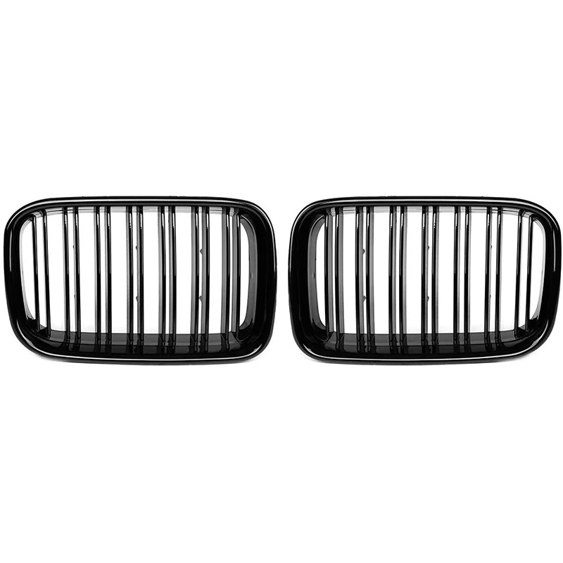 

Front Grill Grilles Kidney Grill Replacement for BMW E36 3 Series 1992-1996 Double Slat Sport Style Gloss