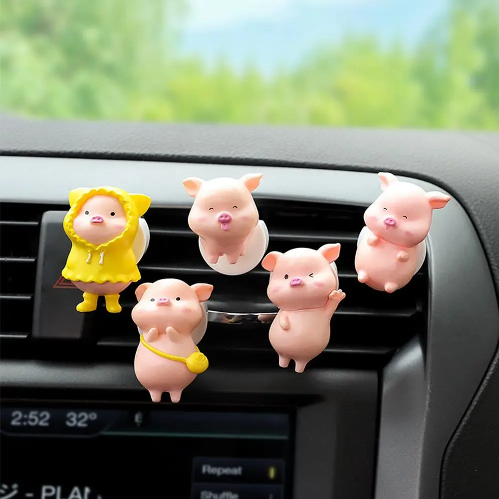 Cute Pig Car Air Freshener Air Conditioning Outlet Decoration Car Accessories Interior Car Aromatherapy Clip Perfume Clip