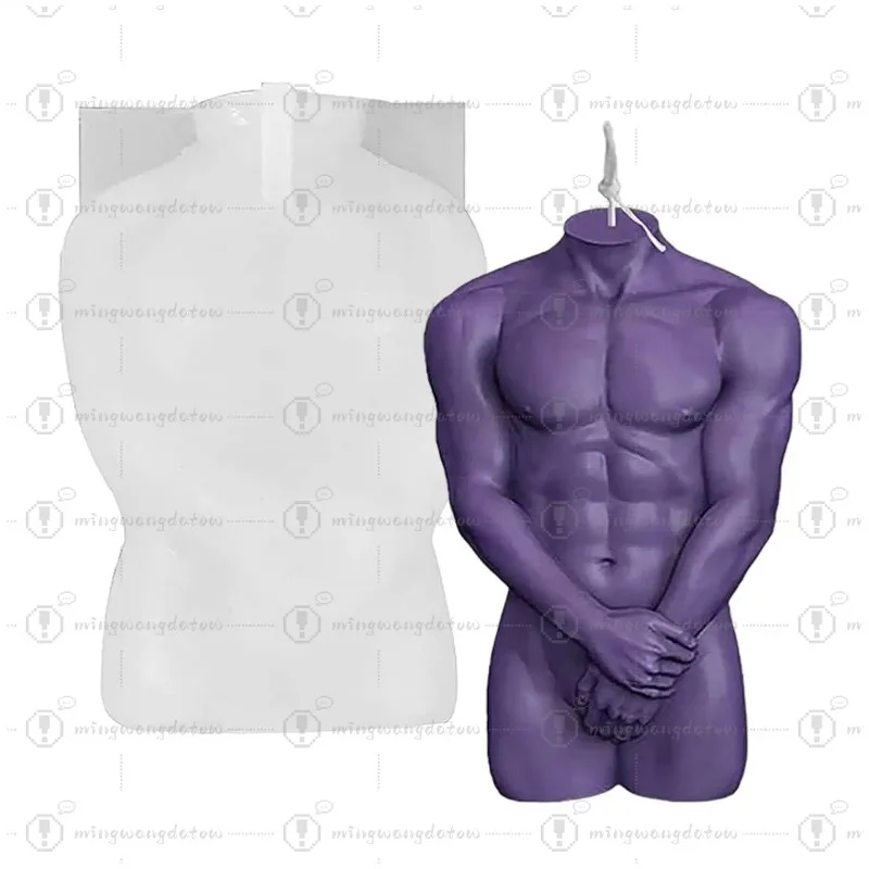 Male Body Candle Mold 3D Naked Shy Women Men Body Shape Candle Mould Body Art Female Male Moulds For DIY Home Craft Making Desk