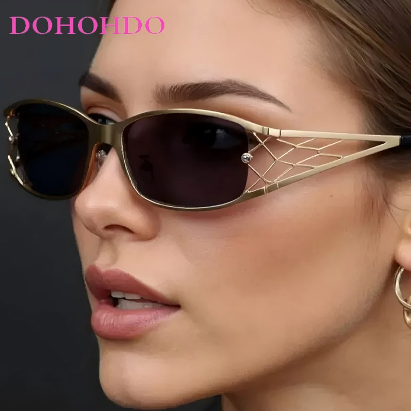 2026 Fashion Hollow Out Metal Punk Women Sunglasses Vintage Luxury Trendy Brand Designer Sun Glasses Ladies Shades UV400 Lentes