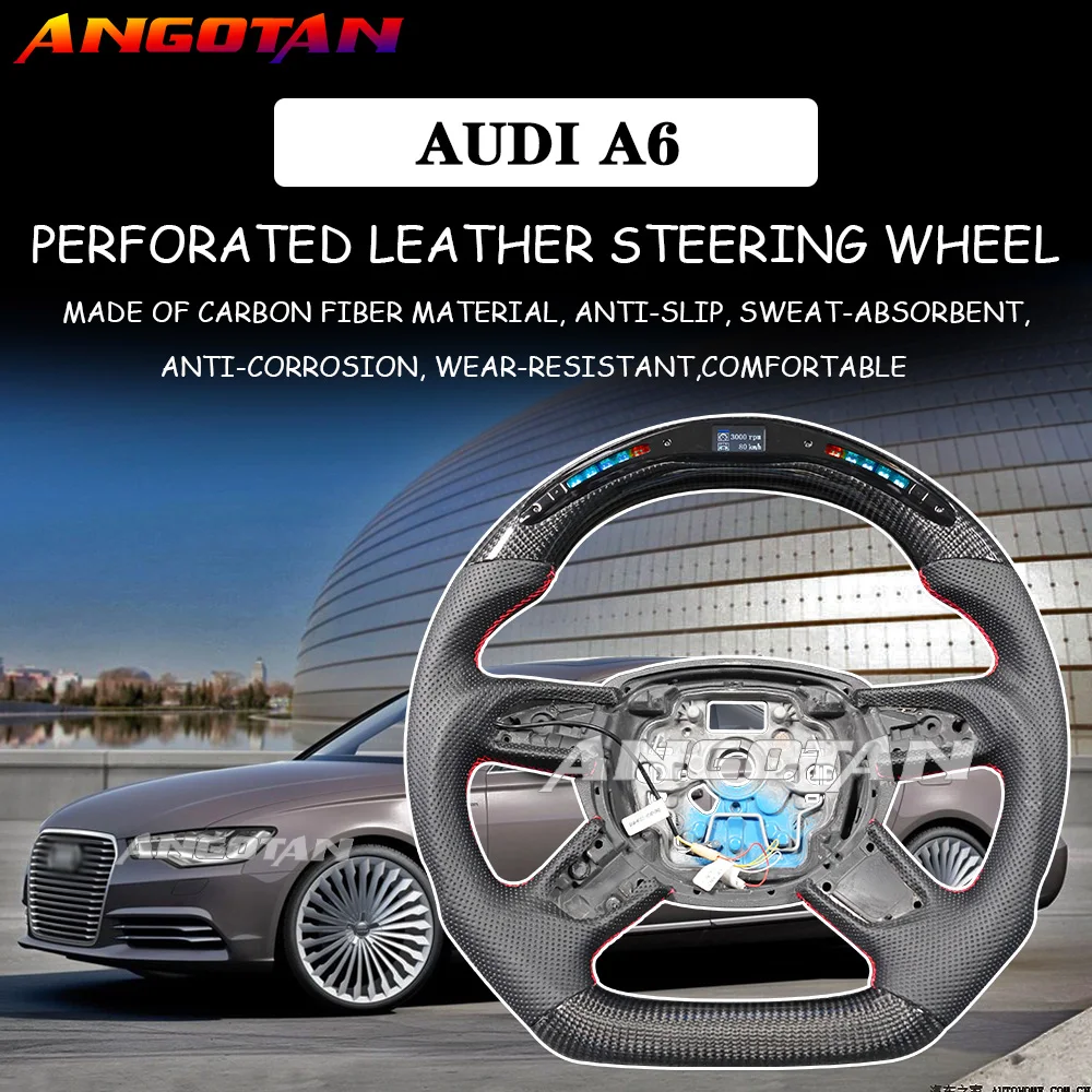 Customized Car Leather Carbon Fiber Steering Wheel Kit For Audi A6 A6L A7 2012 2013 2014 2015 2016 2017 Steering Wheel