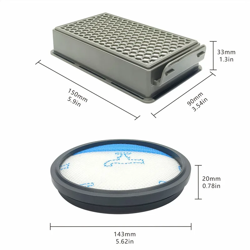 Vacuum Cleaner Filter Replacement Set Compatible Rowenta RO3715 RO3759 RO3798 Household Appliances Dust Trapping Part view 6