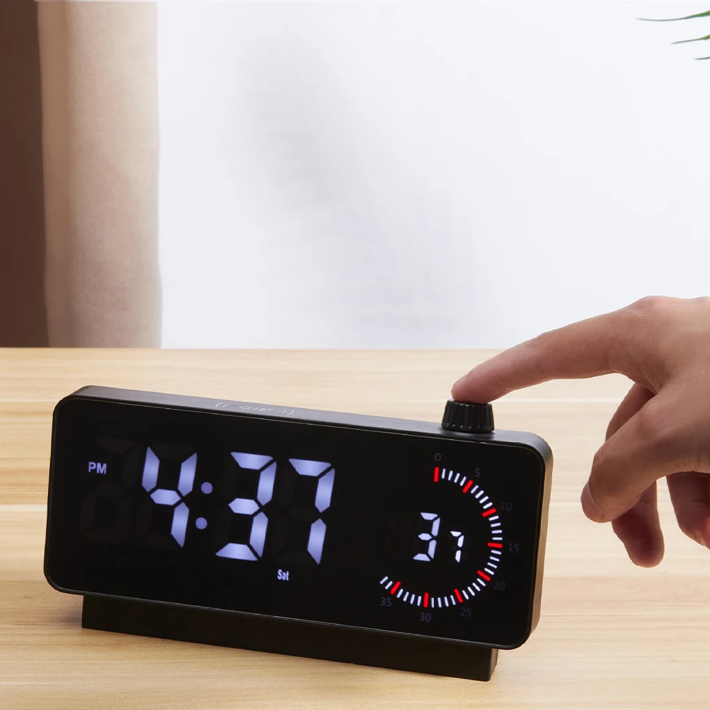 Dual Screen Display Alarm Clock With Alarm Settings Sensing Outside Temperature Clocks