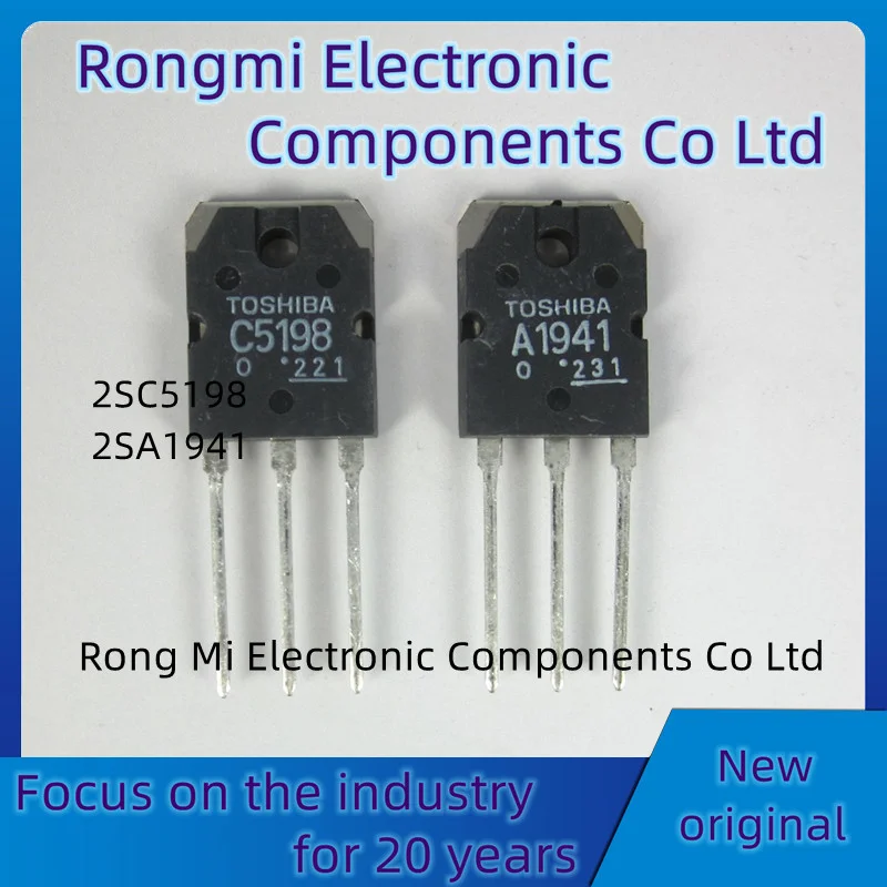 10PCS 5pairs 2SC5198 2SA1941 TO3P (5PCS A1941 + 5PCS C5198) TO-3P Power Transistor