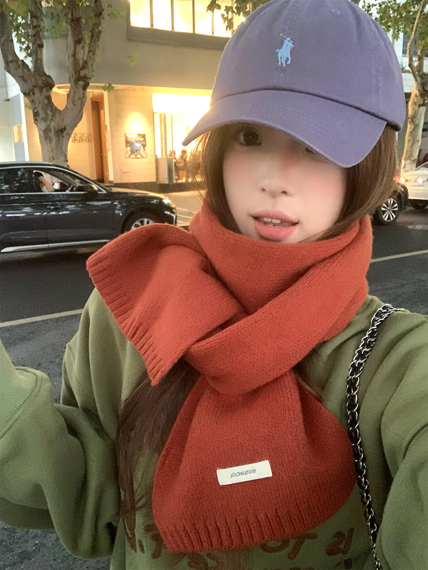 

Корейская версия из чистой шерсти, однотонный вязаный шарф, женский новый стиль, утолщенный для тепла зимы, морозостойкий