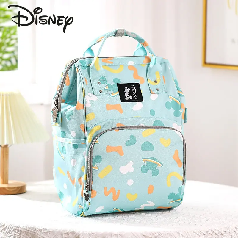 Disney Mickey New Fashion Mom's Bag Cartoon Large Capacity Baby Supplies Storage Bag Lightweight Multifunctional Backpack